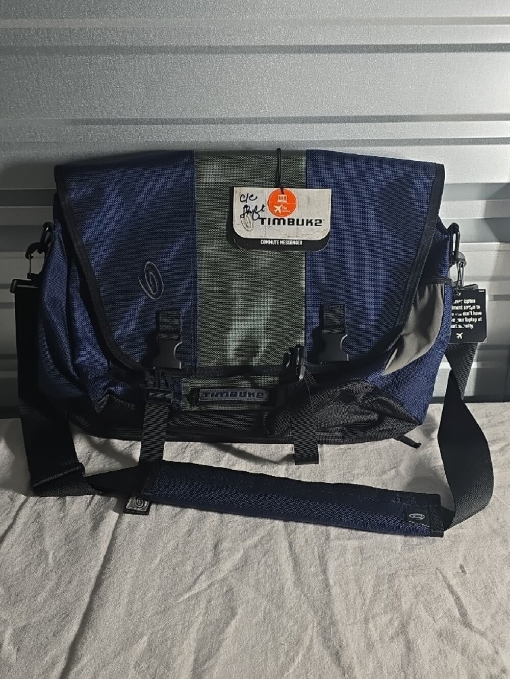 Timbuk2 Navy and Gray Messenger Bag with Black Accents